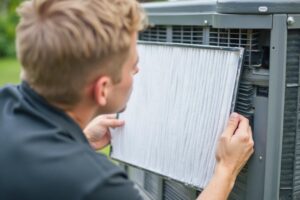 Clean pleated air filter installed by Grand Canyon Home Services in Peoria AZ