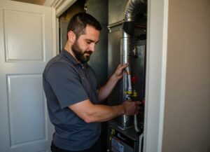 Licensed technician performing furnace repair and maintenance in Surprise, AZ.