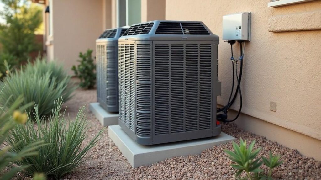 Central air conditioning unit installation at a home in Peoria, Arizona